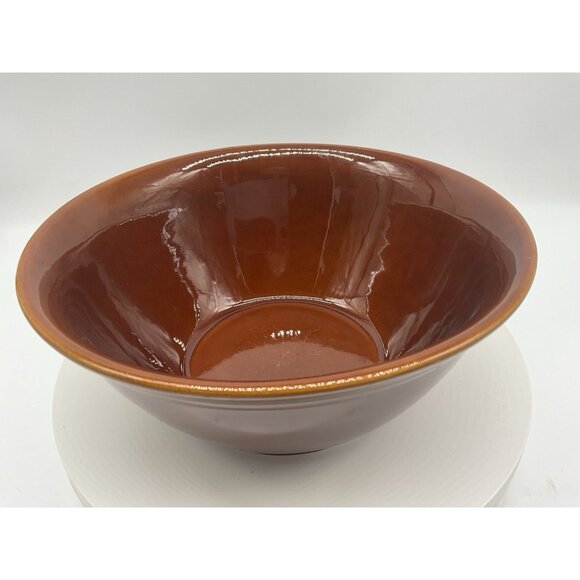 Ragon House Vintage Pottery Stoneware Brown Glaze Bowl ServeWare Collectible 9.5 - Picture 5 of 14